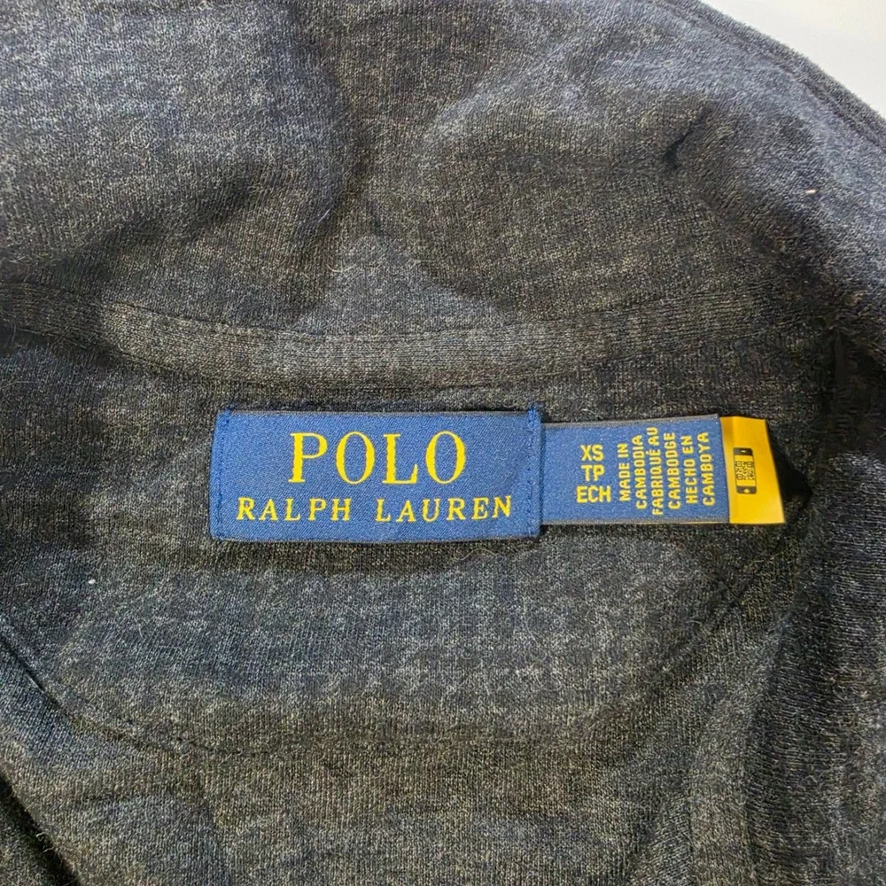Polo Ralph Lauren Mens Charcoal Grey Textured Full Zip Mock Neck Jacket XS